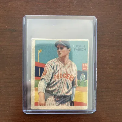 1936 Diamond Stars Baseball Card. John Babich. Card #82