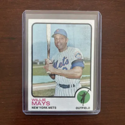 1973 Topps Baseball Card. Willie Mays - New York Mets. Card #305