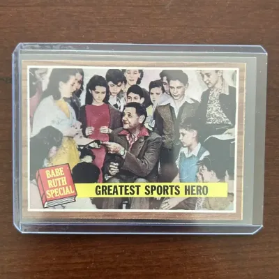 1962 Tops Baseball Card. Babe Ruth - Greatest Sports Hero. Card #143
