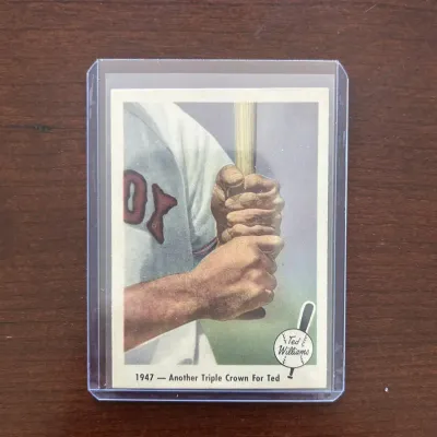 1959 Fleer Baseball Card. Ted Williams - Another Triple Crown For Ted. Card #33