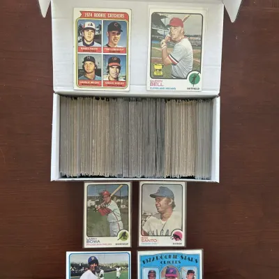 1972, 1973, 1974 Topps Baseball Cards. Ron Santo, Charlie Moore Rookie, and More