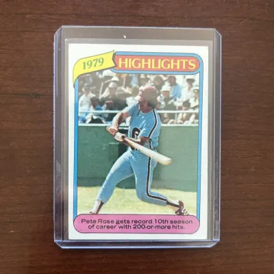 1980 Topps Baseball Card. Pete Rose - Highlights. Card #4