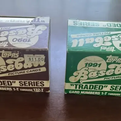 1990 & 1991 Topps Traded Baseball Cards - Complete Sets