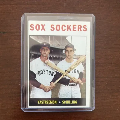 1964 Topps Baseball Card. Sox Sockers - Carl Yastrzemski. Card #182