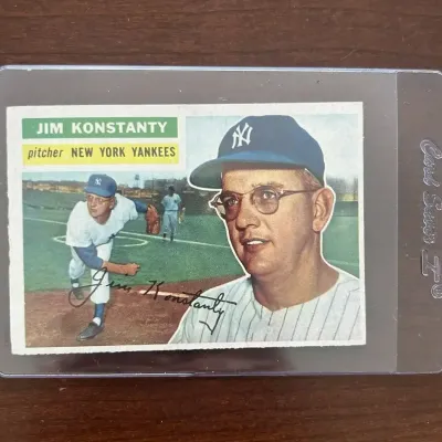 1956 Topps Baseball Card. Jim Konstanty - New York Yankees. Card #321