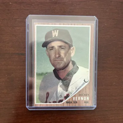 1962 Topps Basebal Card. Mickey Vernon - Washington Senators. Card #152
