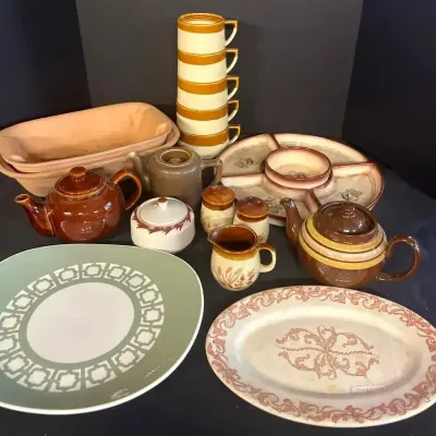 Brown Stoneware Featuring Sterling, Brock & More