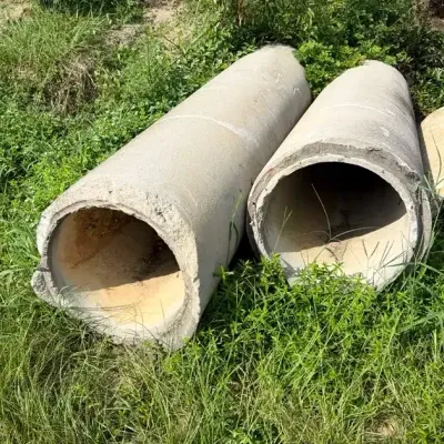 Pair of Heavy-Duty Precast Concrete Culvert Pipes