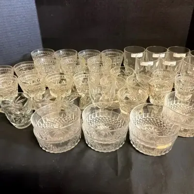 Cut Crystal Wine Glasses & Bowls