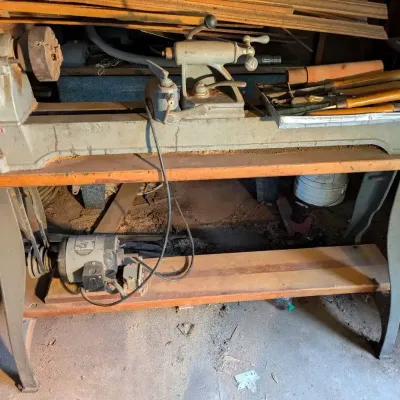 Delta Milwaukee Wood Lathe with Stand & Turning Tools