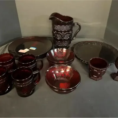 Avon 1876 Cape Cod Ruby Red Glassware