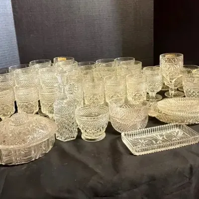 Pressed Glass Stemware & Serving Pieces