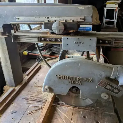 Mohawk Multiplex 30-A Radial Arm Saw with Storage Cabinet
