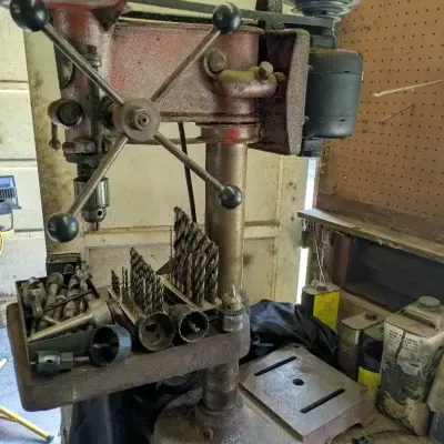 Heavy-Duty Drill Press with Drill Bits & Hole Saws