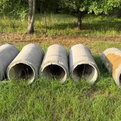 Five Heavy-Duty Reinforced Concrete Culvert Pipes