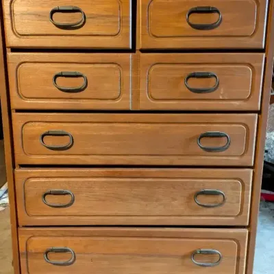 Solid Wood Six-Drawer Dresser with Original Hardware