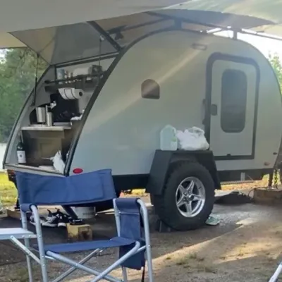 Sale Photo Thumbnail #15: The 2021 Braxton Creek Bushwhacker is an ultra-lightweight teardrop travel trailer designed for easy towing and off-road-style camping