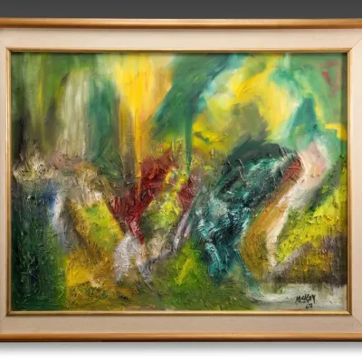 Sale Photo Thumbnail #15: Arthur McKay Mid-Century Abstract Painting