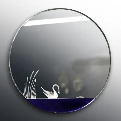 Sale Photo Thumbnail #39: Art Deco Donnelly-Kelley etched swan mirror