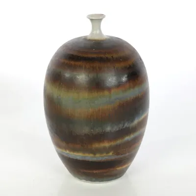Sale Photo Thumbnail #145: Mid-Century Hoganas Handdrejare Pottery Vase