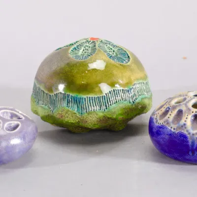 Sale Photo Thumbnail #130: Denise Krueger biomorphic art pottery sculptures