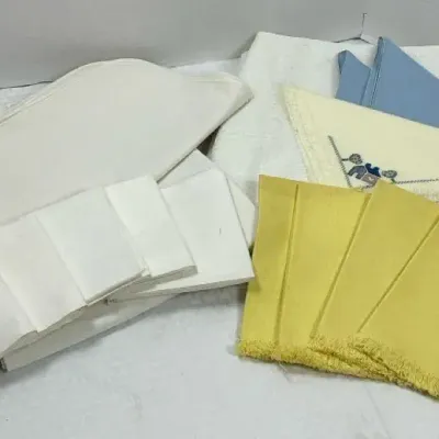 White, Blue & Yellow Table Linens