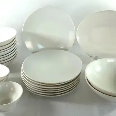 MCM Boontonware White Melmac Dinnerware Collection