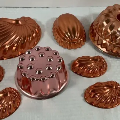 Mid-Century Copper-Toned Aluminum Baking & Gelatin Molds