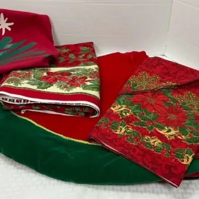 Christmas Holiday Table Linens & Tree Skirt
