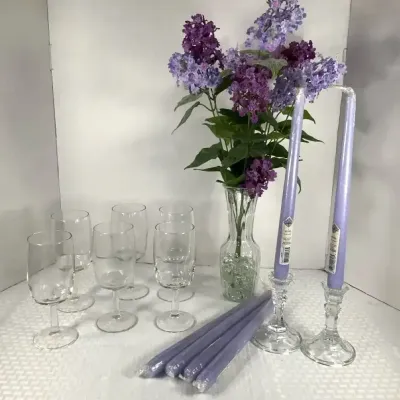 Lavender & Lilac Tabletop Collection & Stemmed Glassware