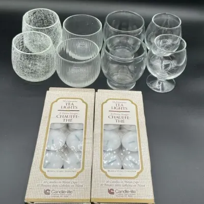 Vintage Glassware & Tea Light Collection