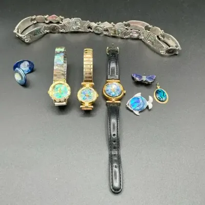 Vintage Abalone & Iridescent Jewelry Collection