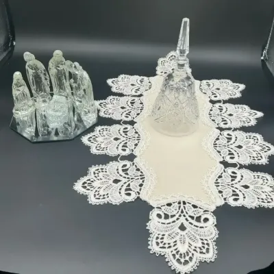 Vintage Crystal Nativity & Elegant Holiday Dcor