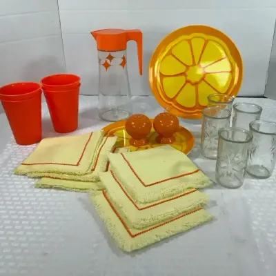 Mid-Century Orange & Yellow Entertaining Collection
