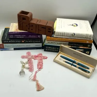 Inspirational Books, PRAISE Decor & Vintage Writing Set