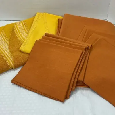Mustard Yellow & Burnt Orange Table Linens