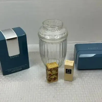 Estee Lauder Estee Cosmetic Packaging, Vanity Jar & Vintage Beauty Accessories
