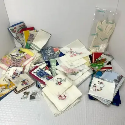Vintage Handkerchief Collection, Including Gloves and Accessories
