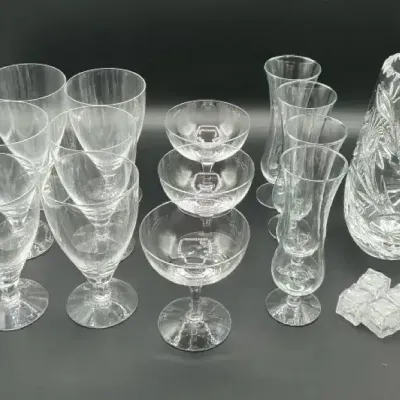 Elegant Clear Crystal & Glass Stemware Collection