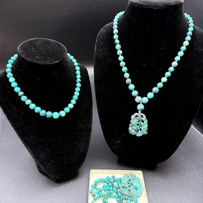 Endless Strand Beaded Necklace With Pendant & Choker With Silver-Toned Clasp