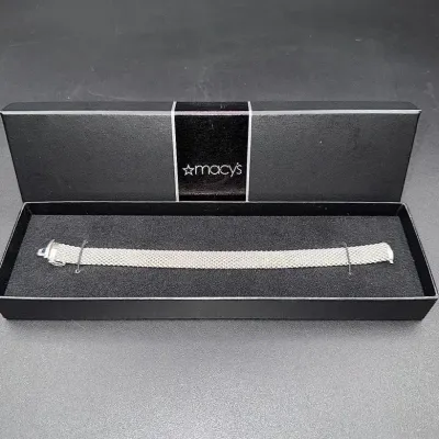 Italy Sterling Silver Mesh Bracelet 