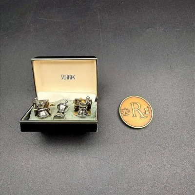 Vintage Balfour Pharmacist Cufflink And Tie Tack Set And Pharmacist Century Of Service Medal