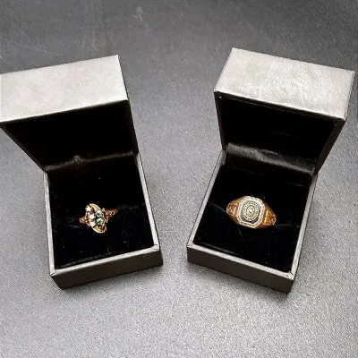 10K Eau Claire High School Class 1927 Ring & An Antique Victorian Rose Gold Ring