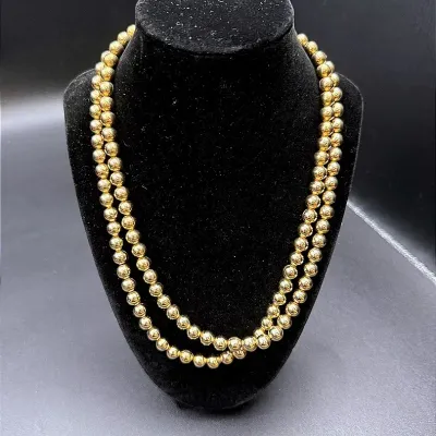 Monet Double-Strand Gold-Toned Beaded Ball Necklace