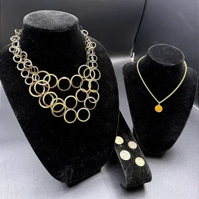 Copper-toned Multi-Strand Fashion Necklace, A Coin Necklace & Assorted Coin Pendants 