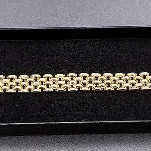 14K Italian Yellow Gold Panther Link Bracelet