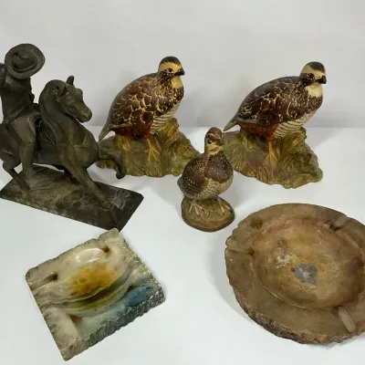 Birds and Man on Horse Figures