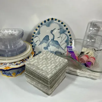 Blue & White Tableware, Glass Bowls, Salad Plates & Serving Pieces