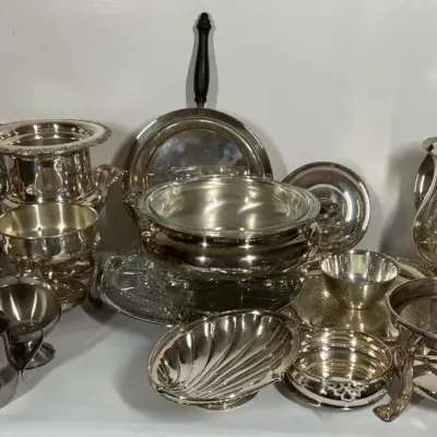 Silver Plated Large Lot Of Various Pieces