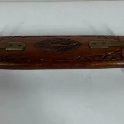 Vintage Wood, Brass and Stainless Steel Carving Set - Made In India